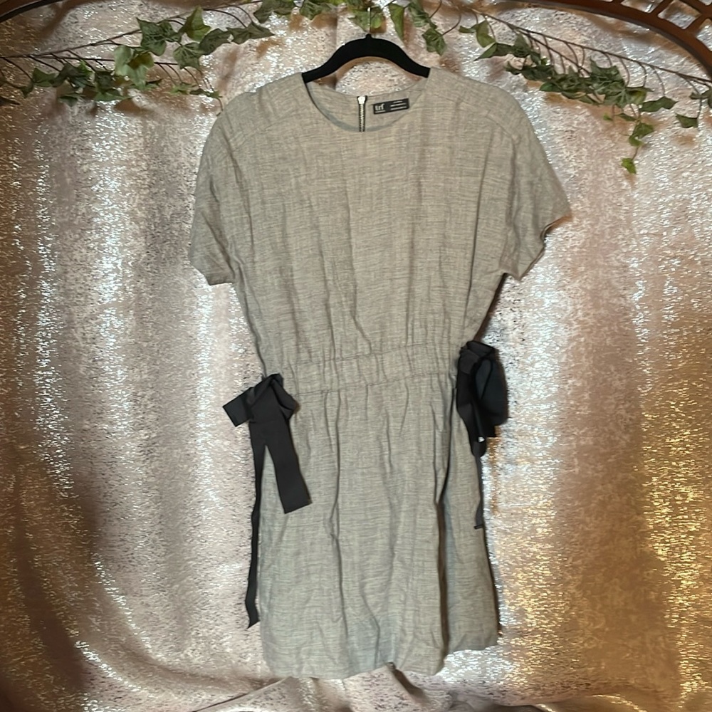 Grey tweed Zara mini dress tie side business casual small S